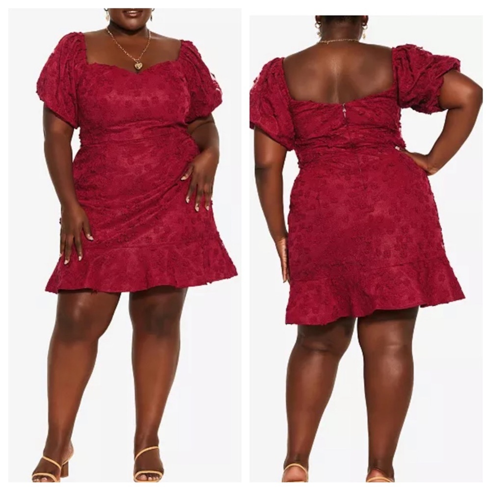 NWT! CITY CHIC Trendy Plus Size Festive Detail Dress